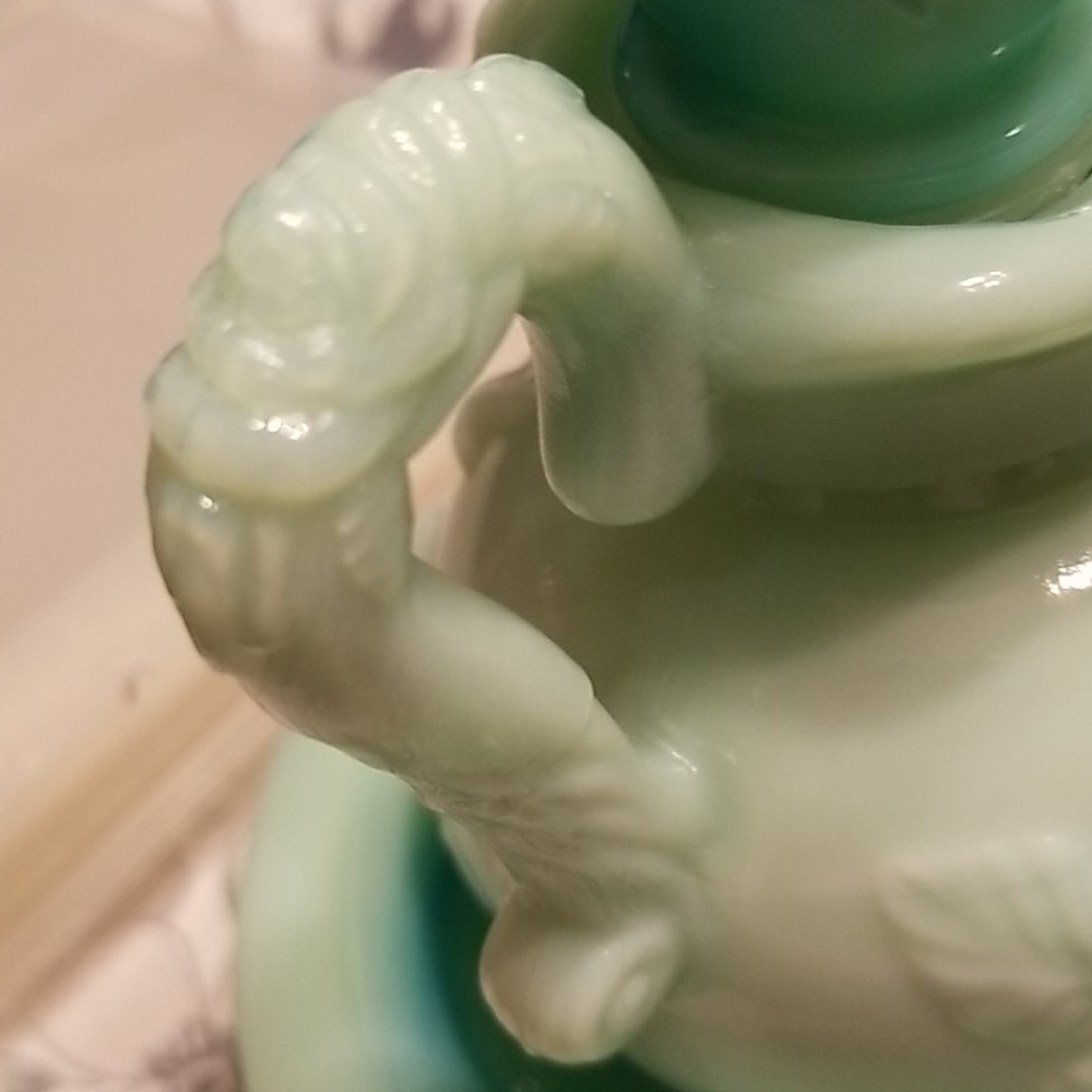 Avon Slag Glass Jadeite Pitcher with Basin Bowl - Picture 8 of 11